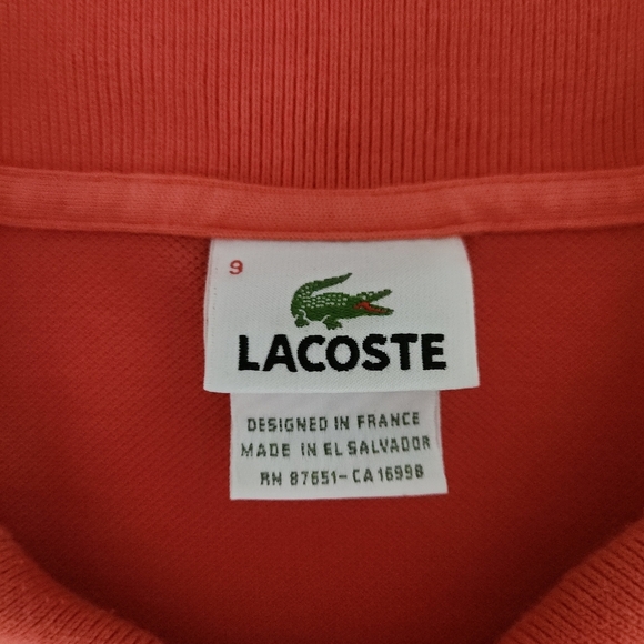 LACOSTE Men's Classic Fit Original polo coral size 9 (4XL) - Picture 10 of 11